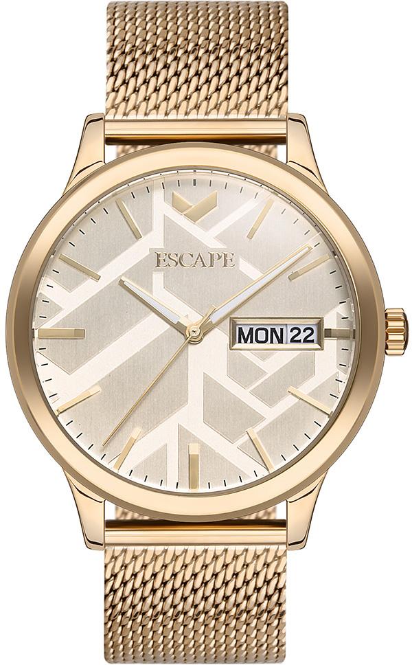 Escape EC1126-103M Takvimli Altın Çelik Kordon Analog Kol Saati