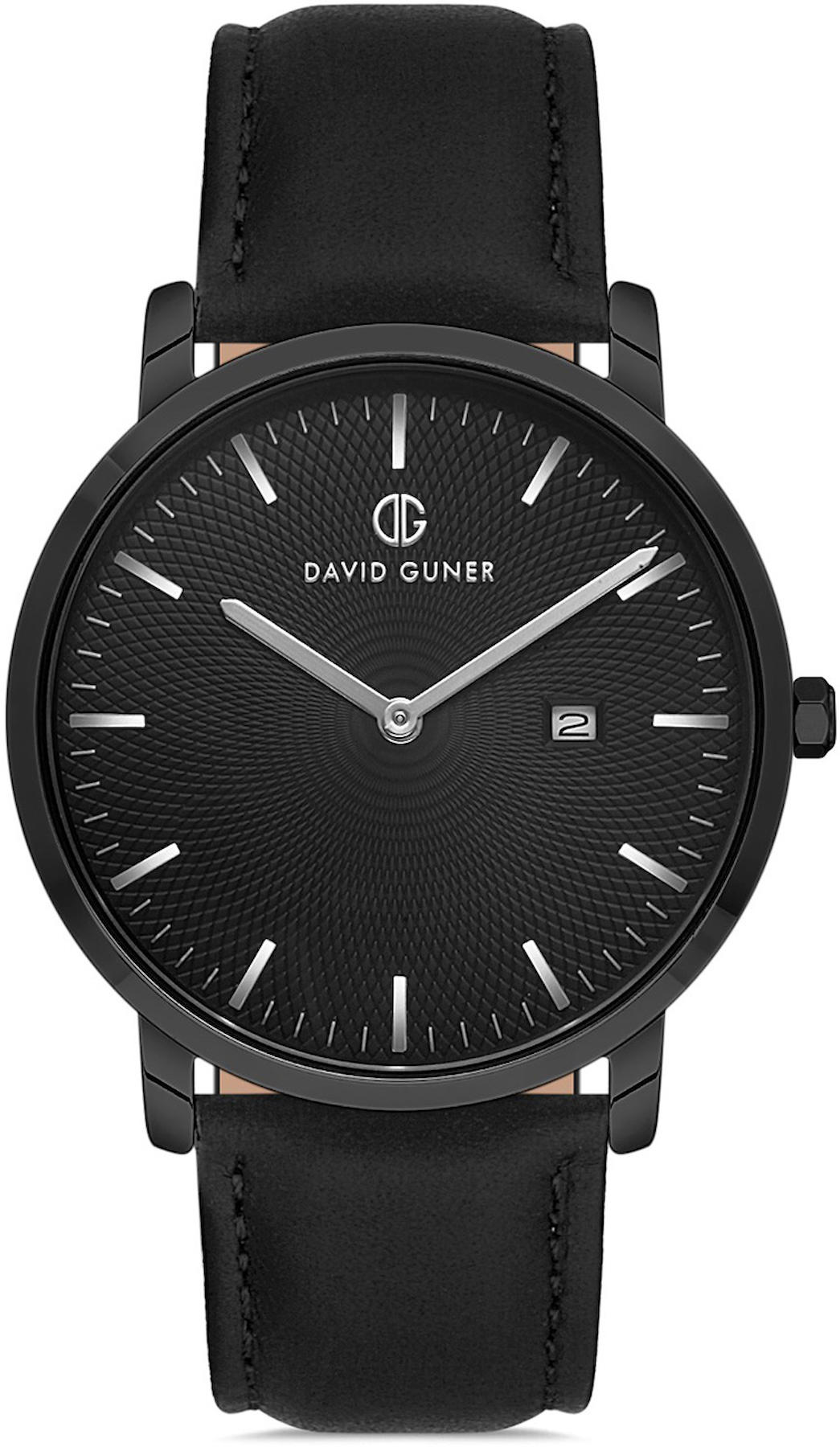 David Guner DG-8287GB-G2 Takvimli 42 mm Siyah Deri Kordon Analog Kol Saati