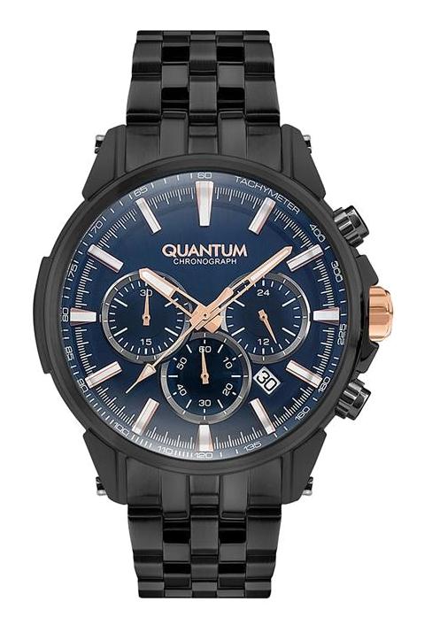Quantum PWG882.090 Takvimli 45 mm Siyah Çelik Kordon Analog Erkek Kol Saati