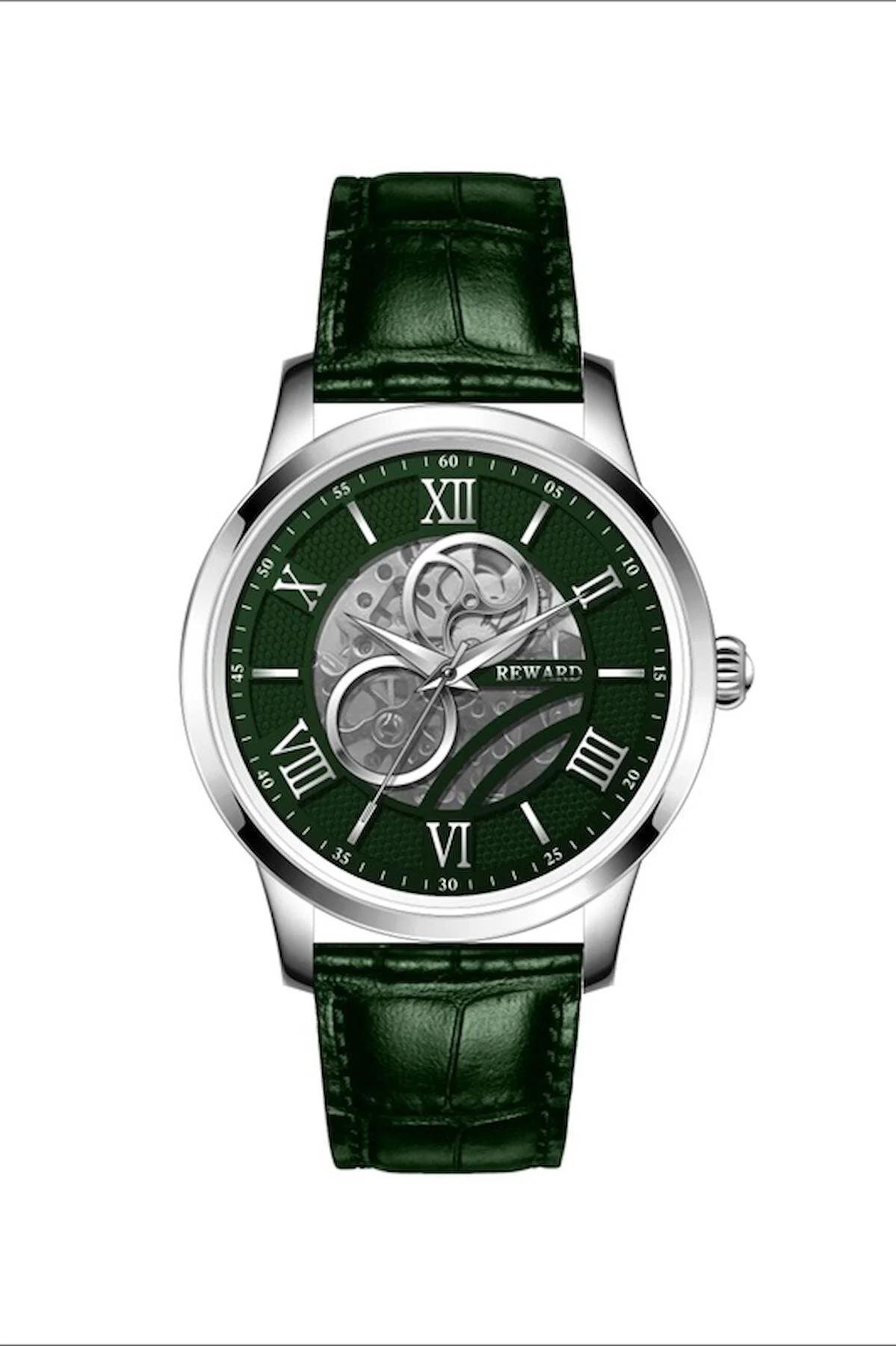 Reward A144082 43 mm Yeşil Deri Kordon Analog Erkek Kol Saati