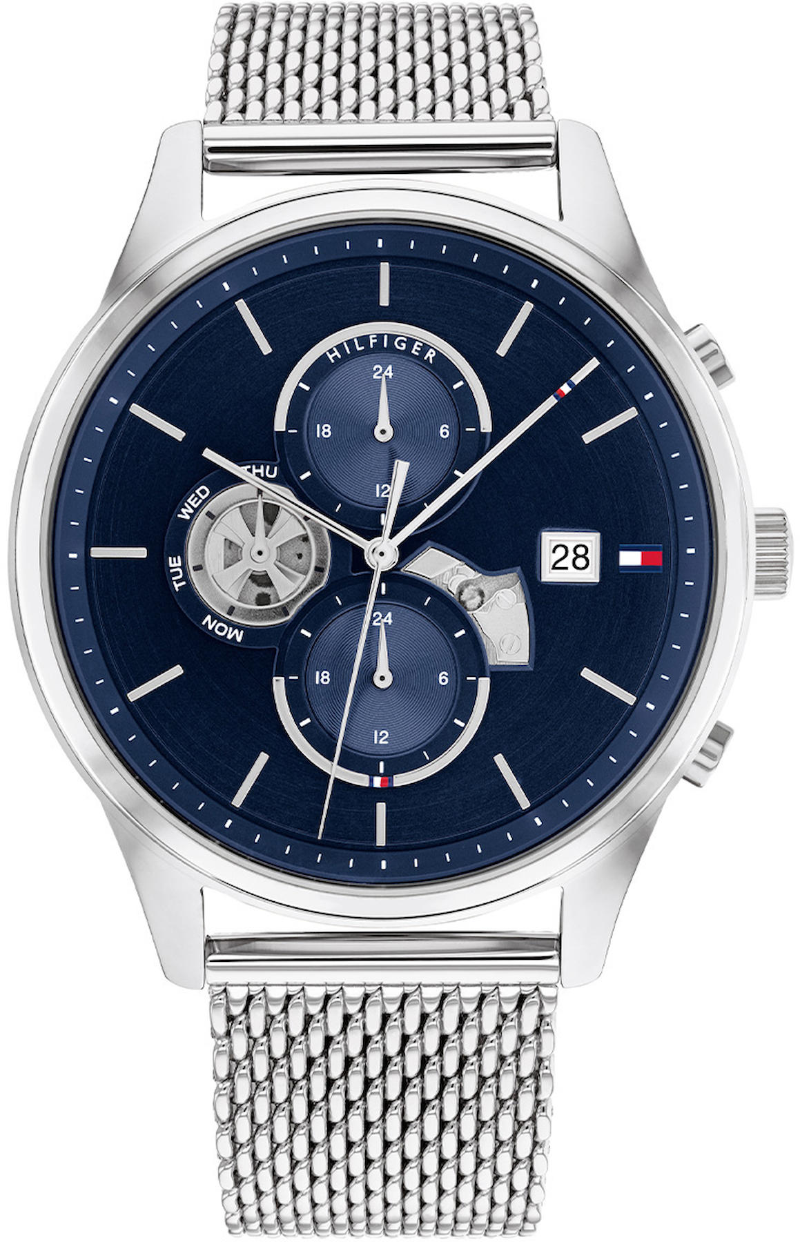 Tommy Hilfiger TH1710504 Takvimli 44 mm Çelik Kordon Analog Erkek Kol Saati