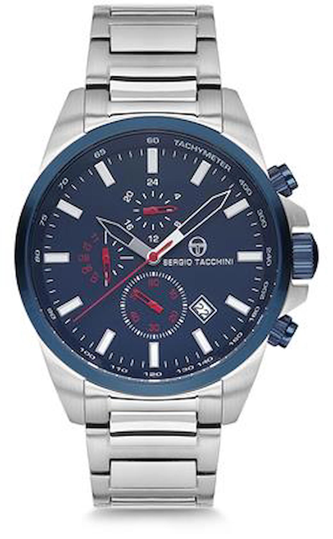 Sergio Tacchini ST.8.117.02 Takvimli 46 mm Çelik Kordon Analog Erkek Kol Saati