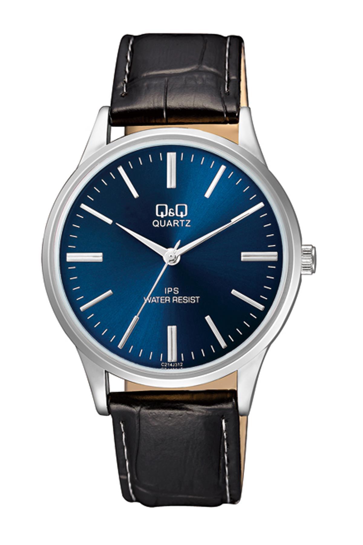 Q&Q 3A2006X 40 mm Siyah Deri Kordon Analog Erkek Kol Saati