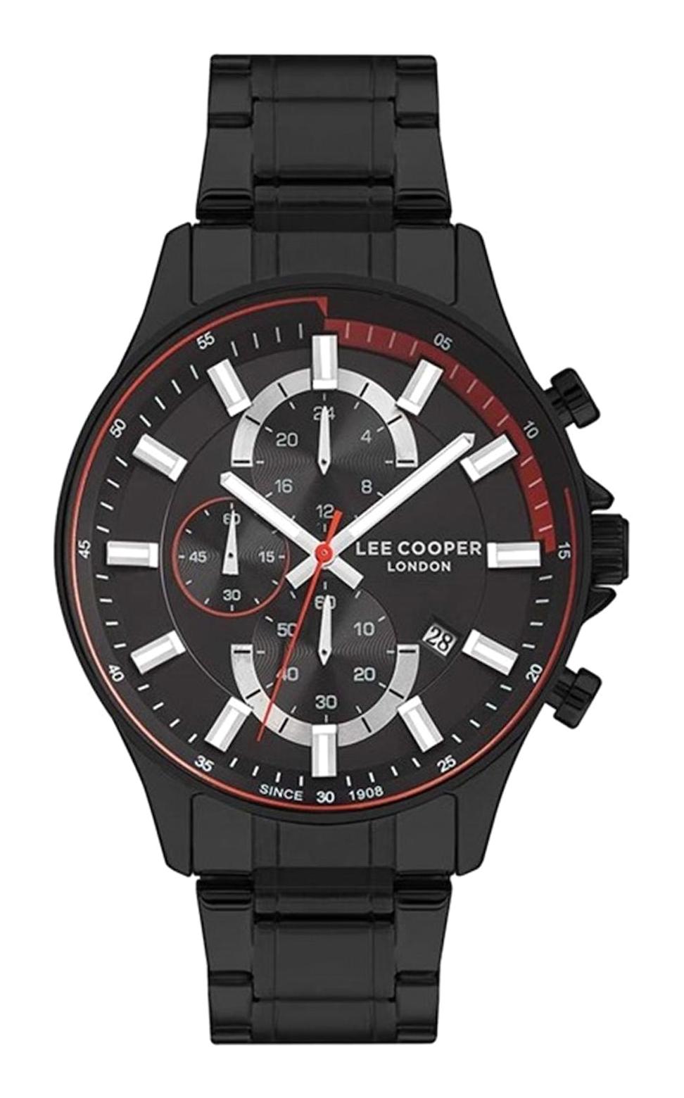Lee Cooper LC07352.650-NM Takvimli 45 mm Siyah Çelik Kordon Analog Erkek Kol Saati