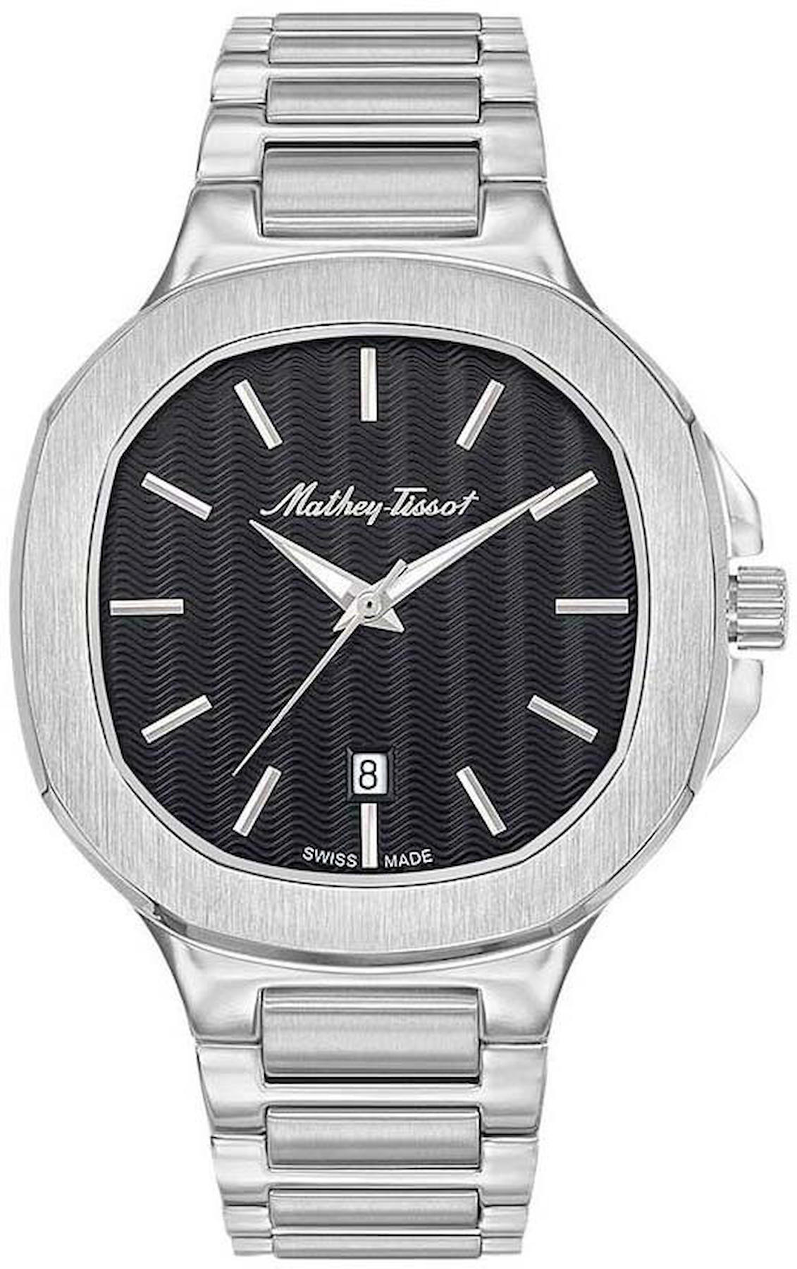 Mathey-Tissot H152AN Takvimli 42 mm Çelik Kordon Analog Kol Saati
