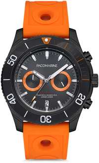 Pacomarine PM.19901.04 Takvimli 44 mm Turuncu Silikon Kordon Analog Kol Saati