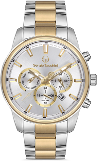 Sergio Tacchini ST.1.10159.3 Takvimli 44 mm Altın-Çelik Kordon Analog Kol Saati