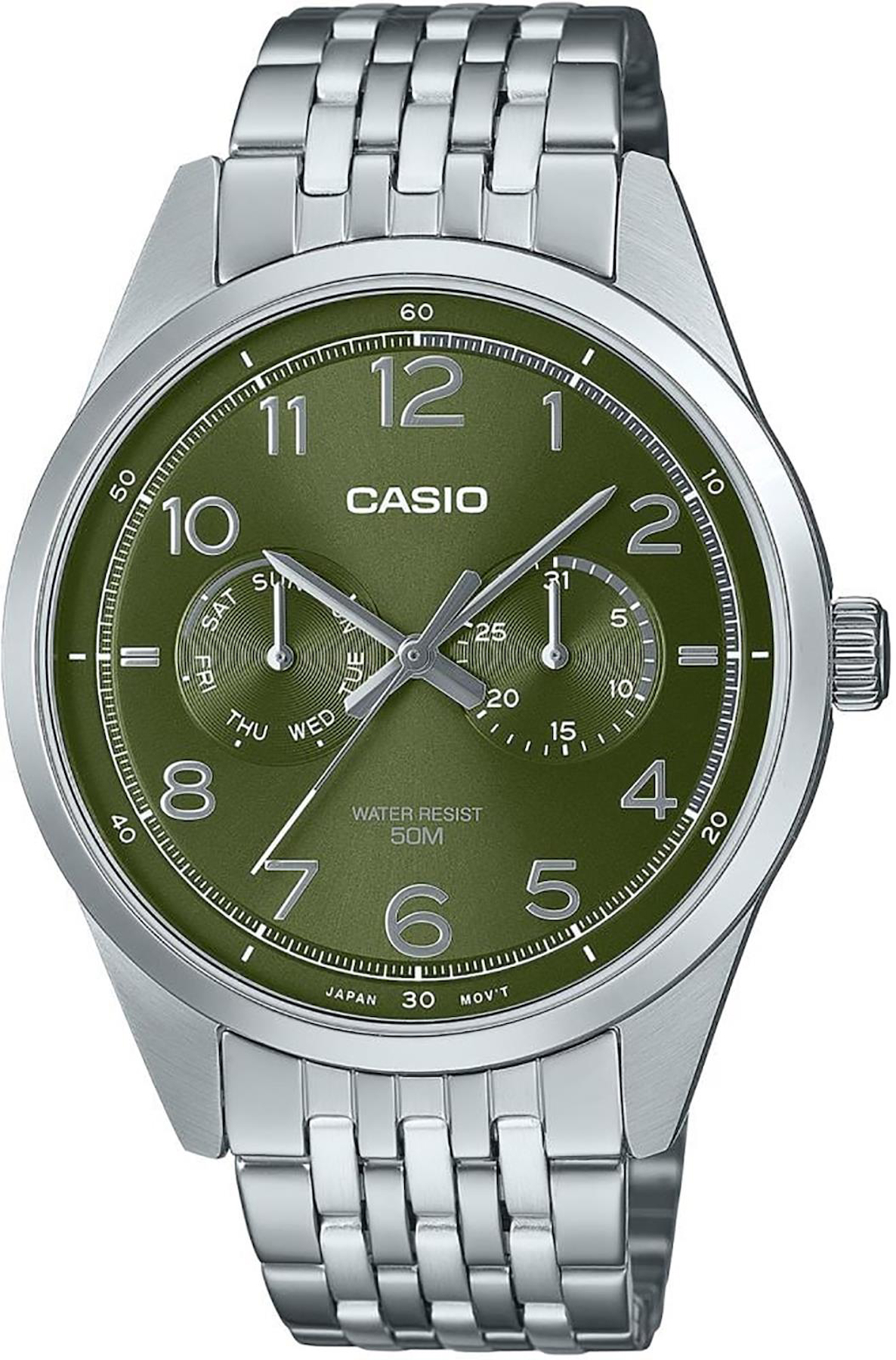 Casio MTP-E340D-3AVDF Takvimli 41 mm Çelik Kordon Analog Erkek Kol Saati