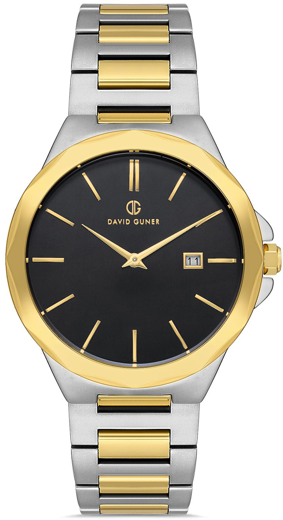 David Guner DG-8421GA-D2 Takvimli 42 mm Çelik Kordon Analog Kol Saati