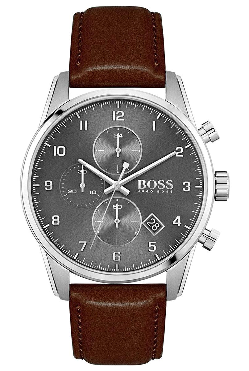 Hugo Boss HB1513787 Kahverengi Deri Kordon Analog Erkek Kol Saati