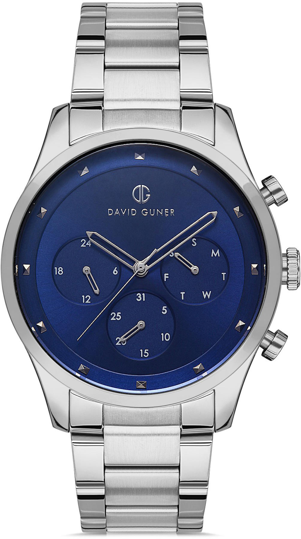 David Guner DG-8296GA-A3 Takvimli 42 mm Metal Kordon Analog Kol Saati