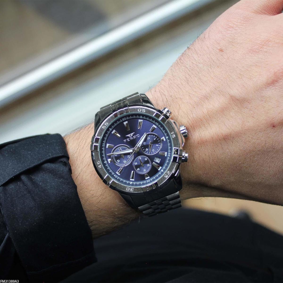 Ferro FM31389A3 Takvimli 44 mm Çelik Kordon Analog Erkek Kol Saati