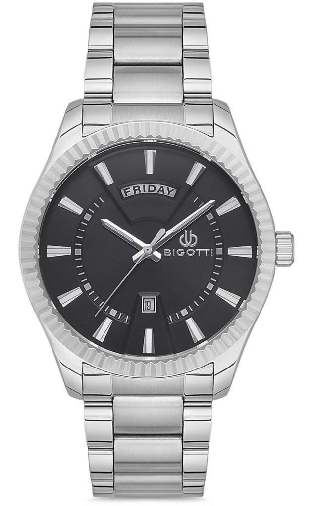 Bigotti BG.1.10138.2 Takvimli 44 mm Çelik Kordon Analog Erkek Kol Saati