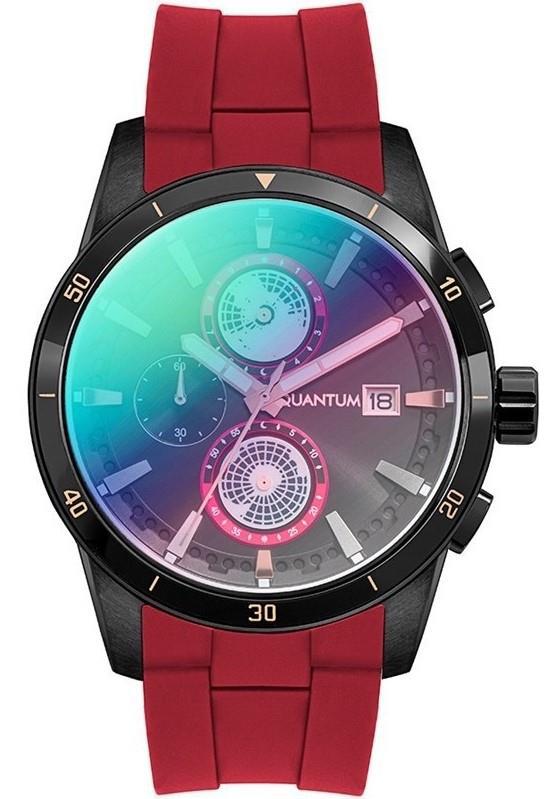 Quantum ADG916.658 Takvimli 46-50 mm Kırmızı Silikon Kordon Analog Erkek Kol Saati
