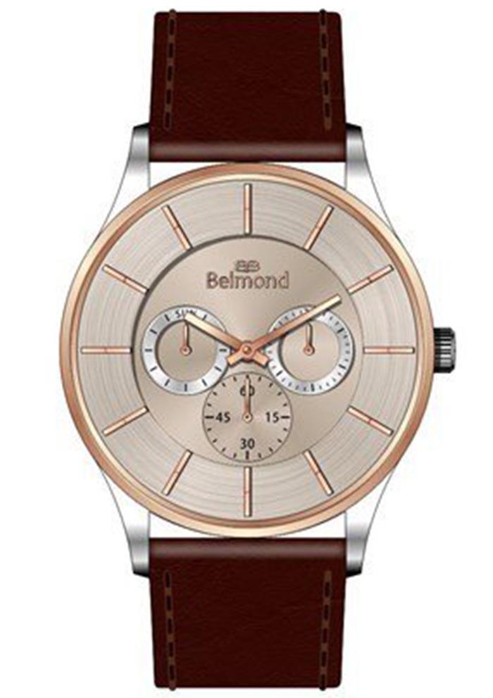 Belmond KNG624572 Takvimli 41-45 mm Bordo Çelik Kordon Analog Erkek Kol Saati
