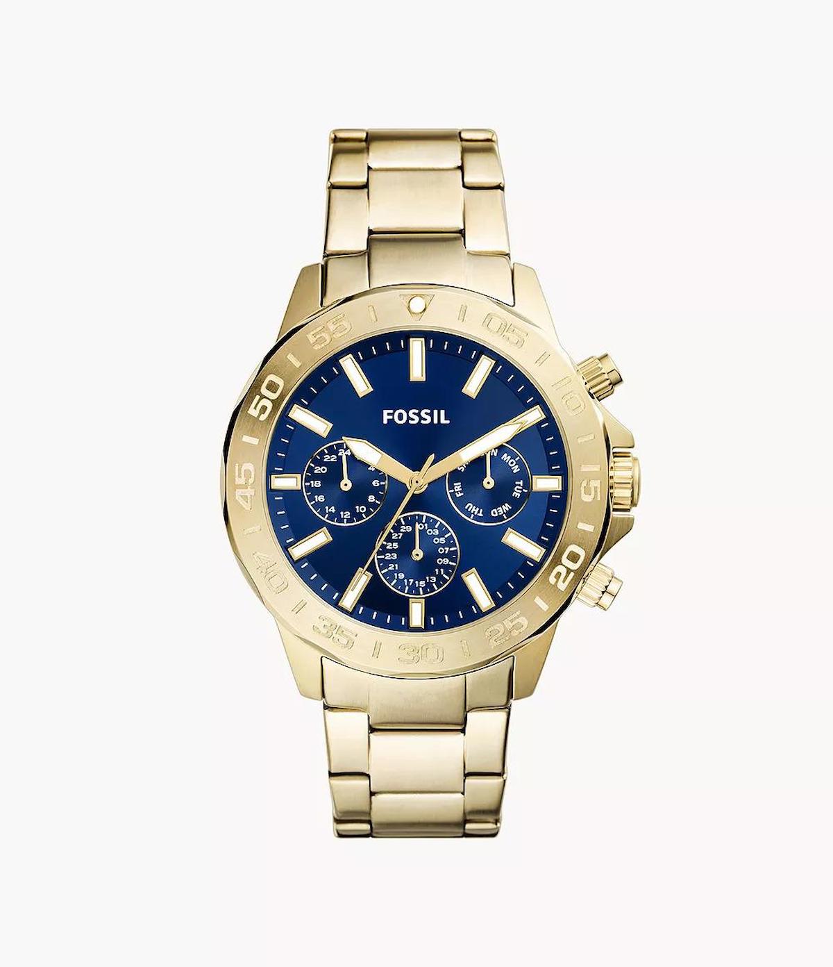 Fossil BQ2706 Takvimli 45 mm Altın Çelik Kordon Analog Erkek Kol Saati