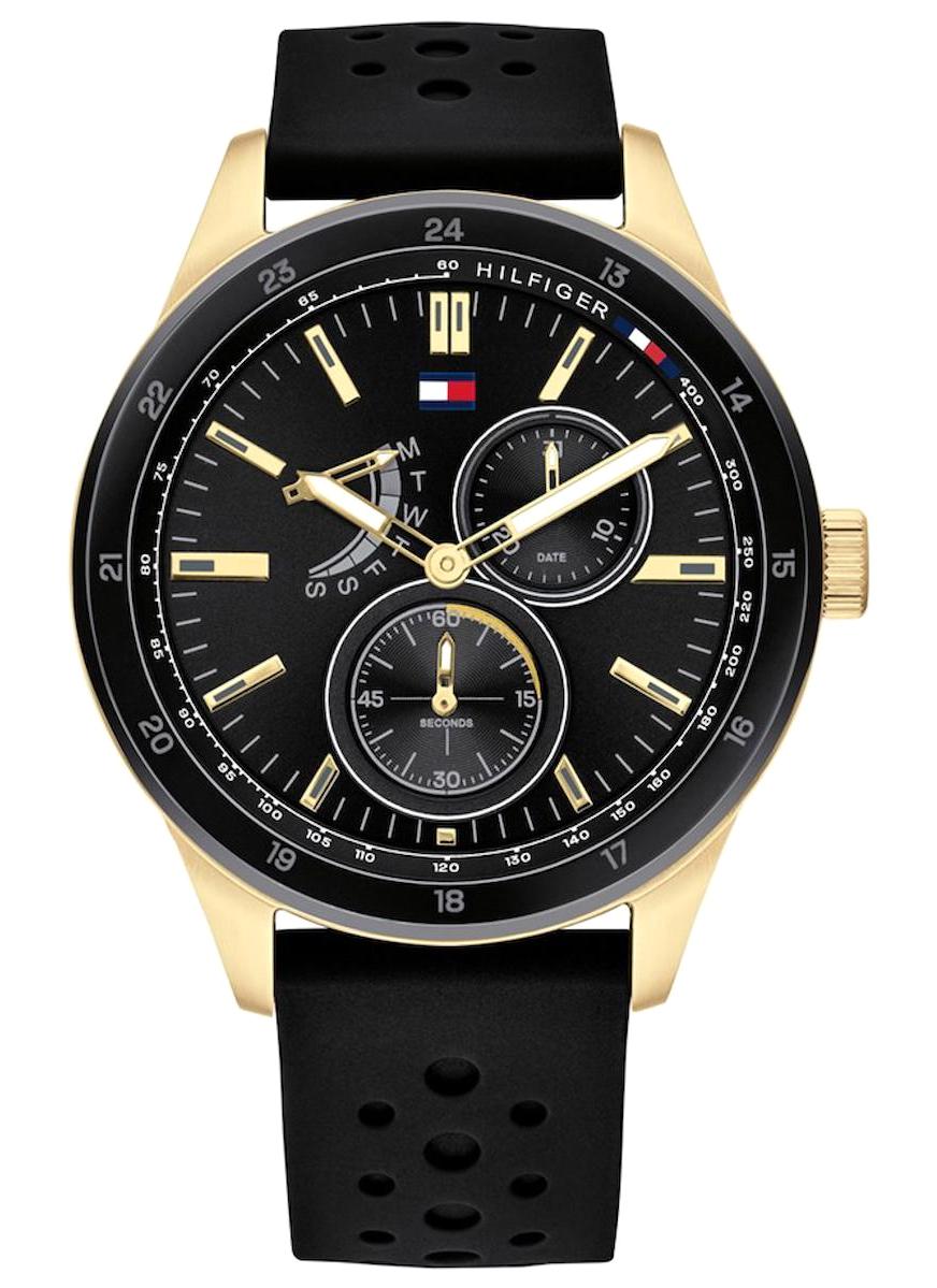 Tommy Hilfiger TH1791636 Takvimli 44 mm Siyah Silikon Kordon Analog Erkek Kol Saati