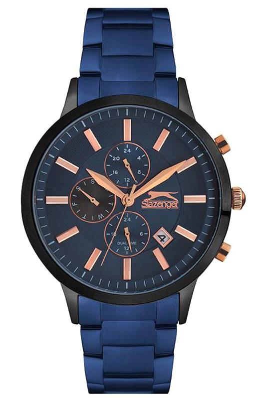 Slazenger SL.09.1800.2.04 Takvimli 44 mm Lacivert Metal Kordon Analog Erkek Kol Saati