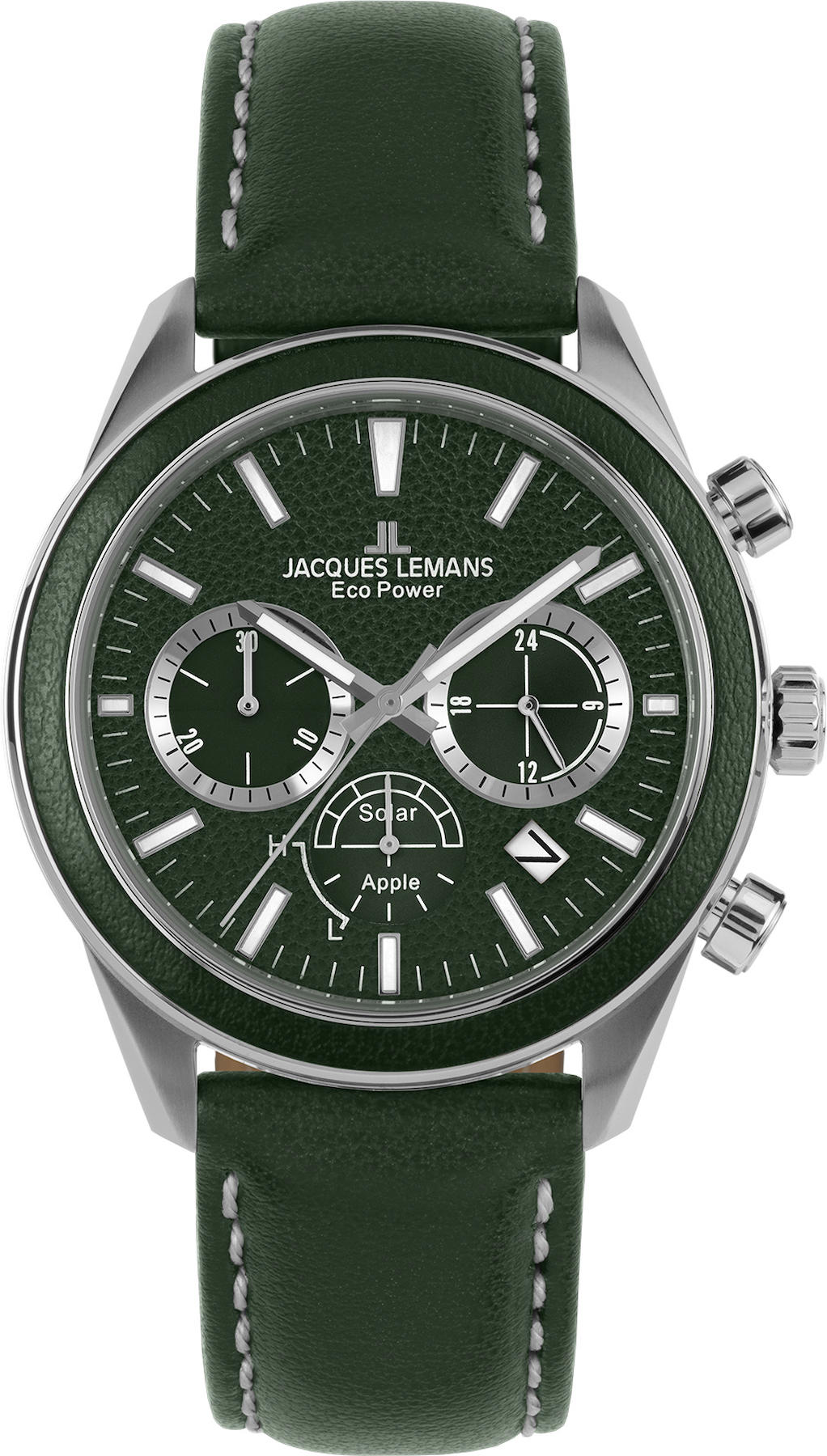 Jacques Lemans 1-2115D Pusulalı Takvimli 44 mm Yeşil Deri Kordon Analog Kol Saati