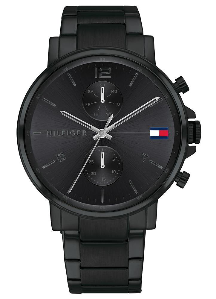 Tommy Hilfiger TH1710414 Takvimli 44 mm Siyah Metal Kordon Analog Erkek Kol Saati