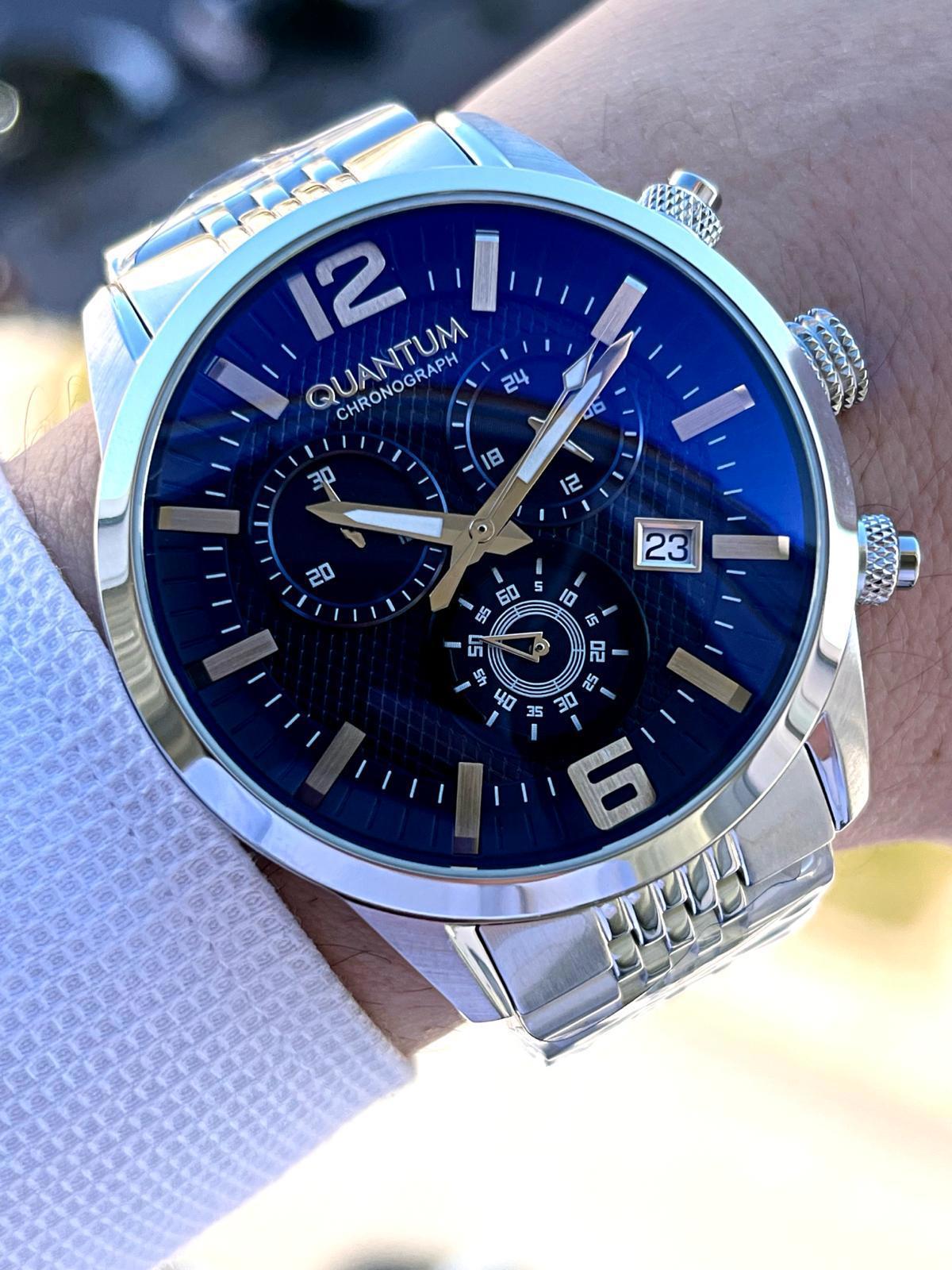 Quantum EADG1016.390 Takvimli 45 mm Çelik Kordon Analog Erkek Kol Saati