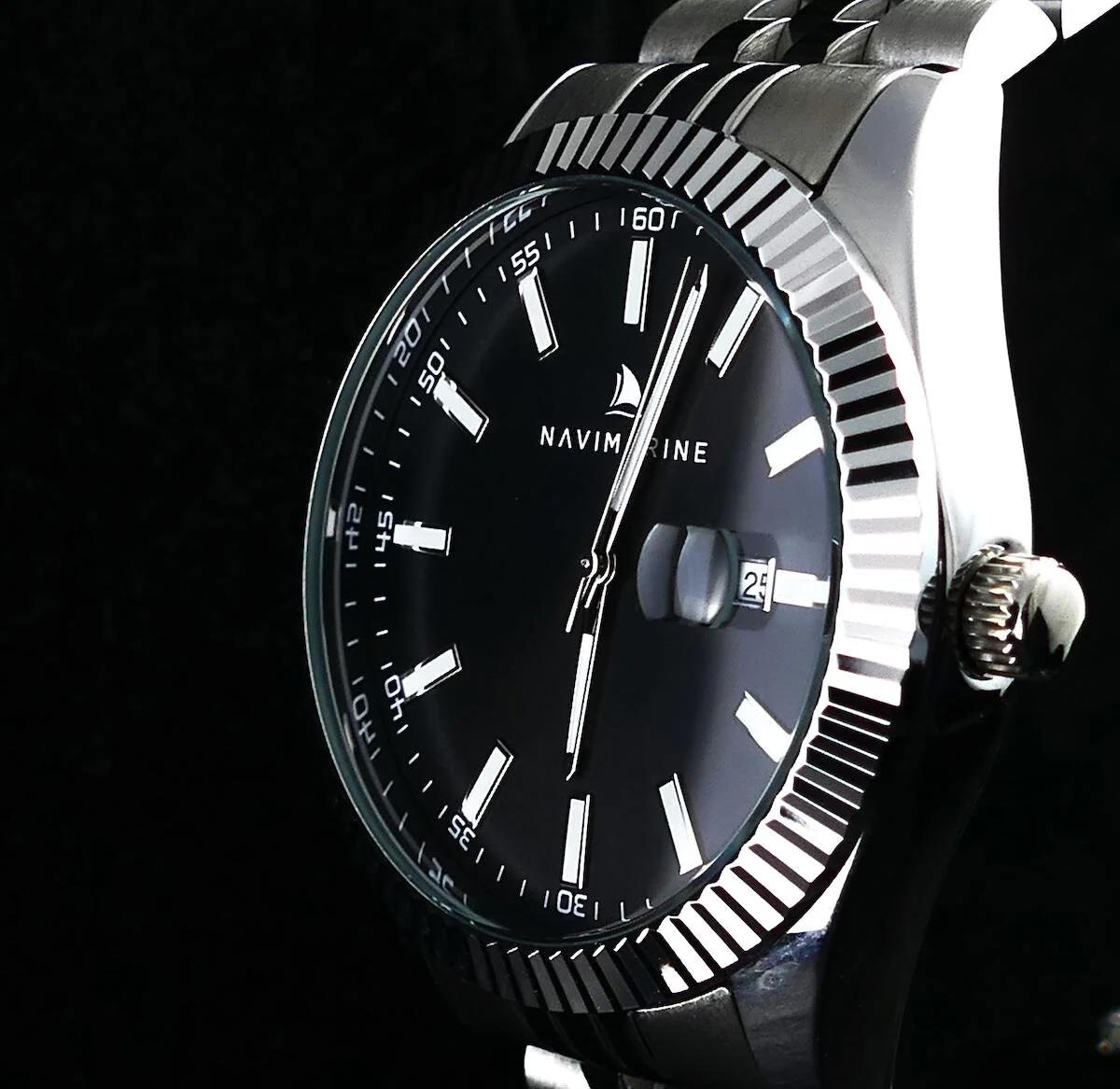 Navimarine NVM69-A2 Takvimli 41 mm Çelik Kordon Analog Kol Saati