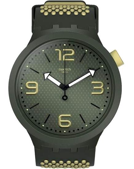 Swatch SO27M102 Takvimli 44 mm Haki-Sarı Silikon Kordon Analog Erkek Kol Saati