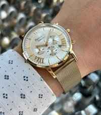 Ferrucci FC.13026TH.03 Takvimli 43 mm Altın Çelik Kordon Analog Erkek Kol Saati