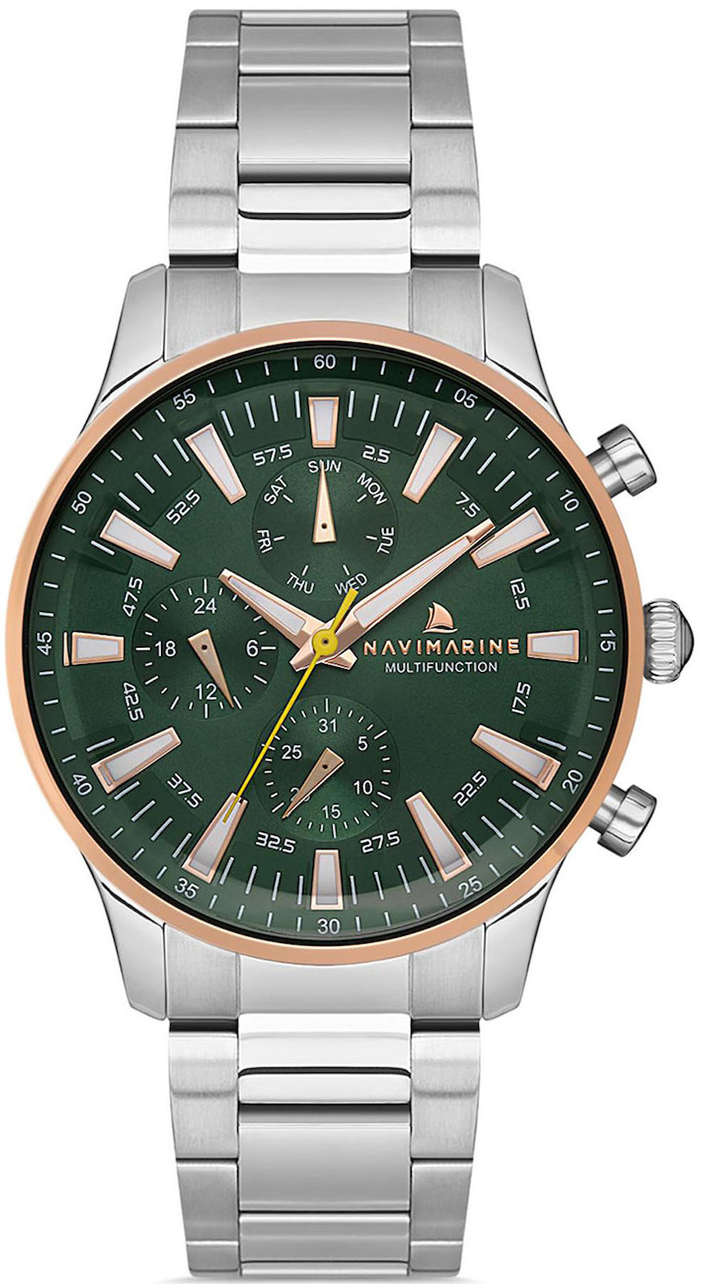 Navimarine NM132-05 Takvimli 42 mm Çelik Kordon Analog Kol Saati