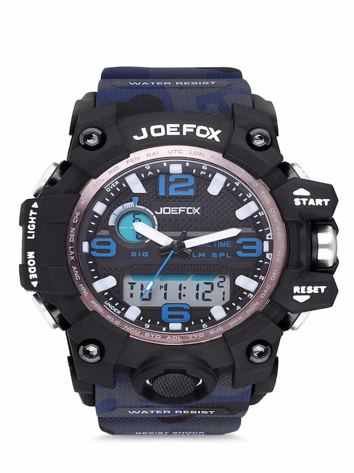 Joefox JFX1523MBLUARM Takvimli Çok Renkli Plastik Kordon Analog Erkek Kol Saati
