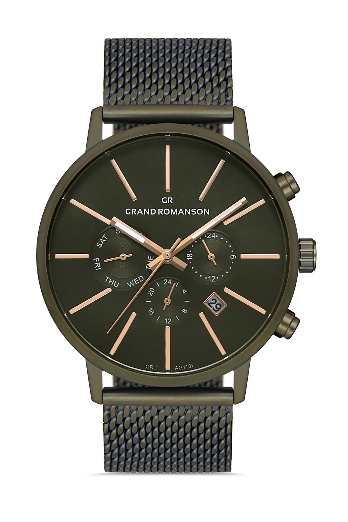 Romanson GR.1.AG1187.23 Takvimli 42 mm Füme Metal Kordon Analog Erkek Kol Saati
