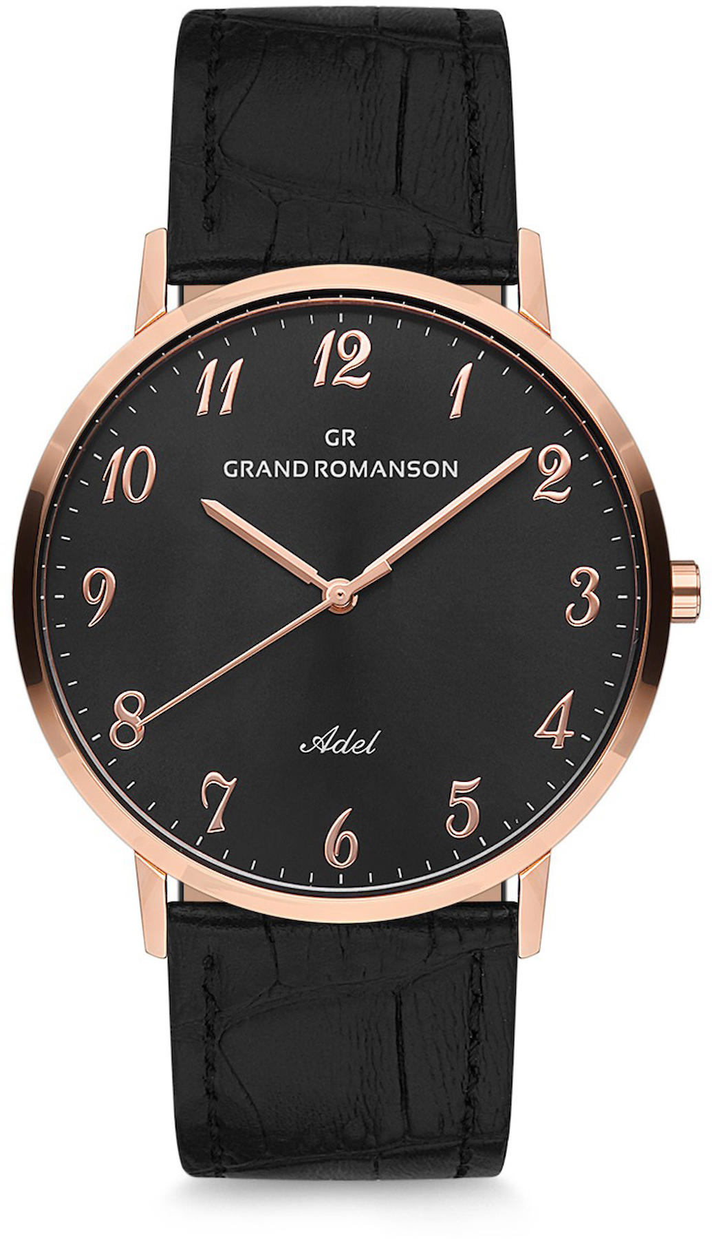 Romanson GR.1.AG1150.01 Takvimli 40 mm Siyah Deri Kordon Analog Kol Saati