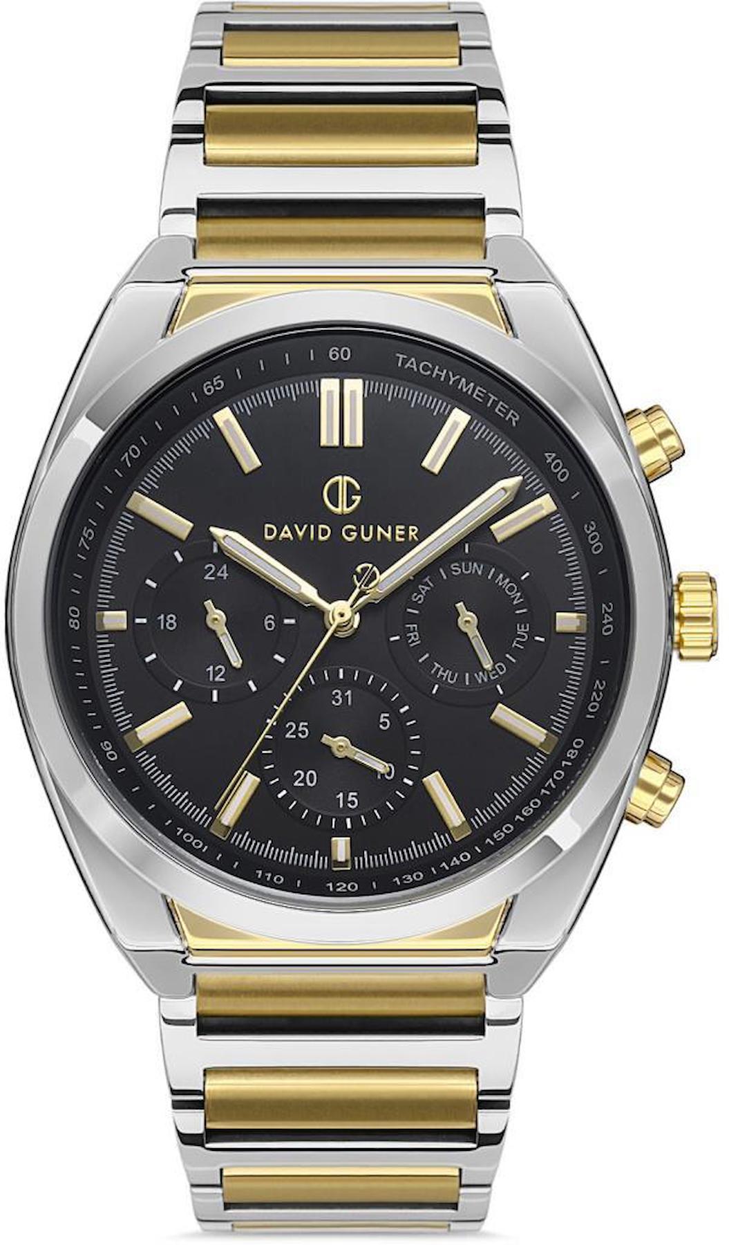 David Guner DG-8387GA-D2 Takvimli 42 mm Çelik Kordon Analog Erkek Kol Saati