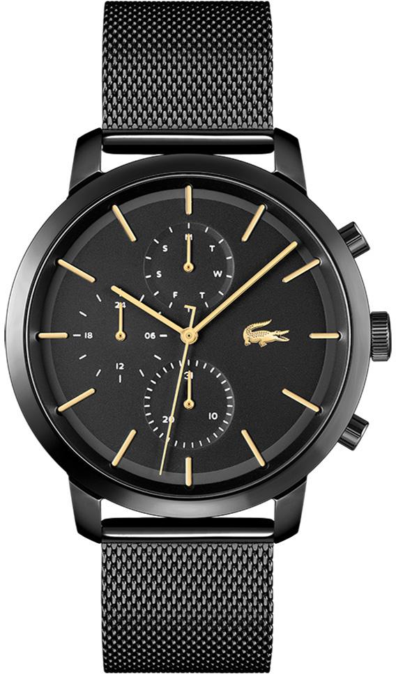 Lacoste LAC2011194 Takvimli 44 mm Siyah Çelik Kordon Analog Erkek Kol Saati