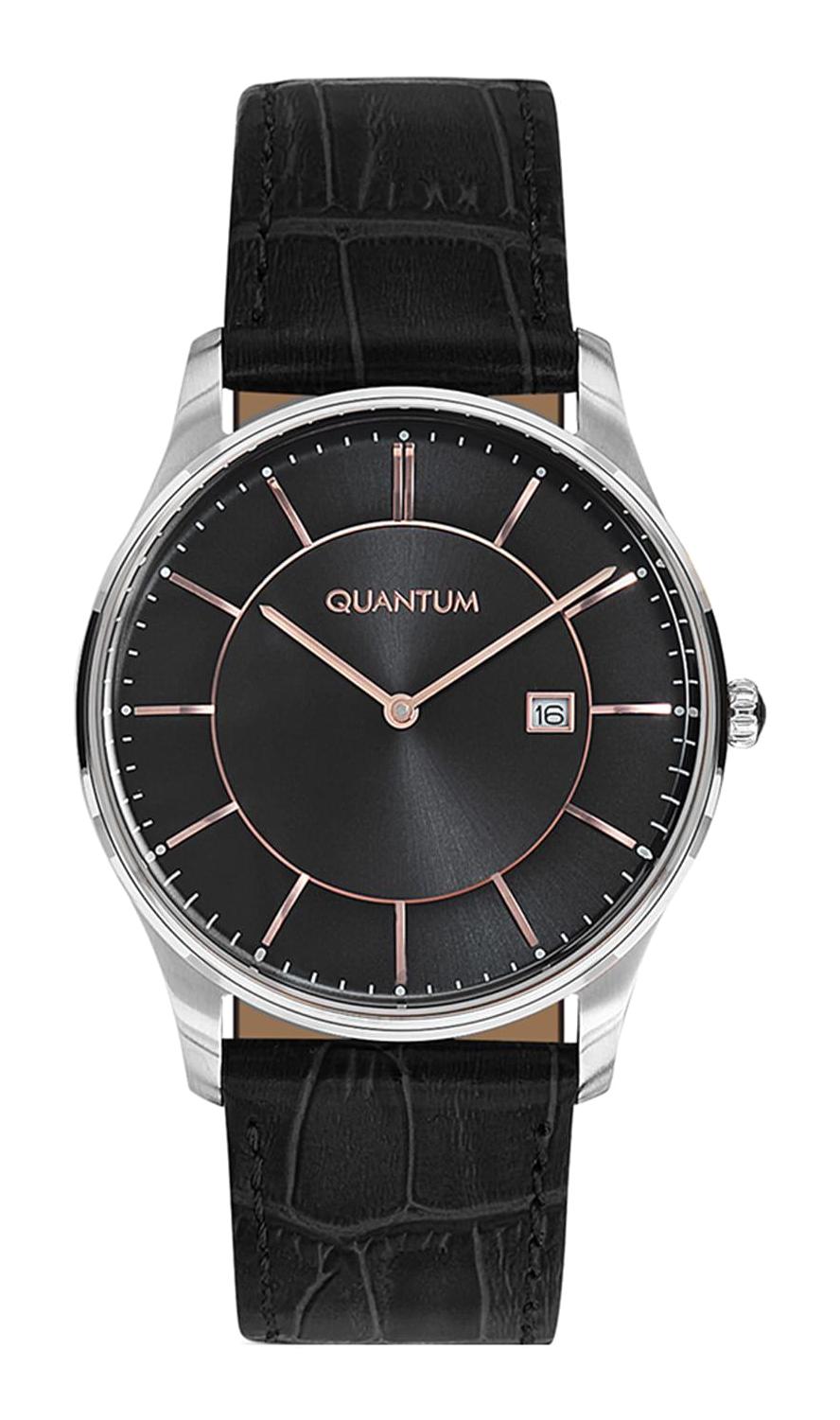 Quantum LFL612.351 Takvimli 41 mm Siyah Deri Kordon Analog Erkek Kol Saati