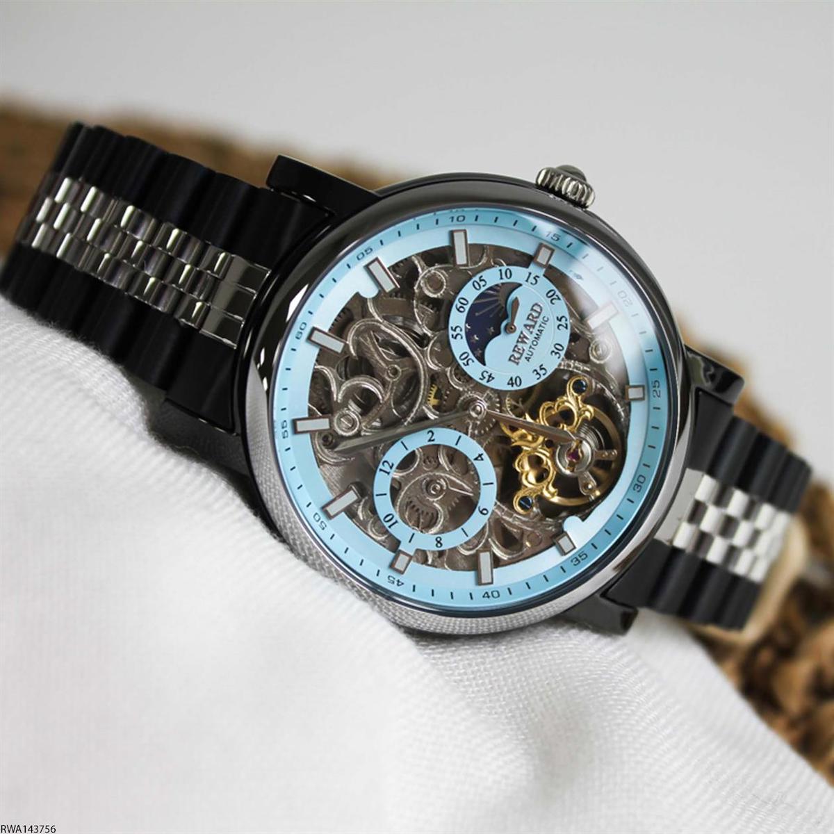 Reward RWA143756 45 mm Gri-Siyah Çelik Kordon Analog Erkek Kol Saati