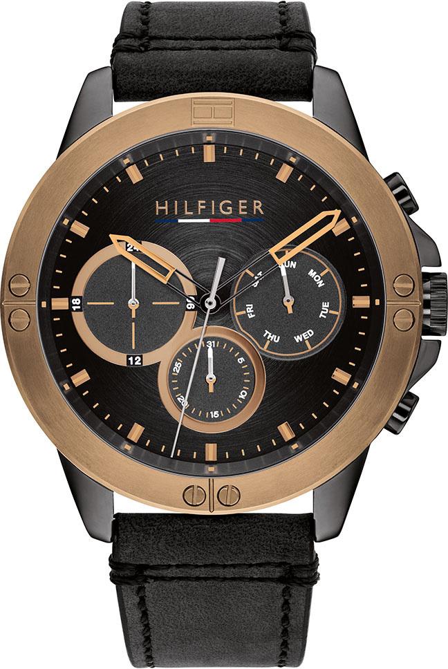 Tommy Hilfiger TH1791893 Takvimli 42 mm Siyah Deri Kordon Analog Erkek Kol Saati