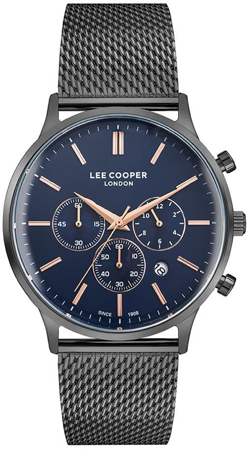 Lee Cooper LC07111.090 Takvimli 43 mm Antrasit Çelik Kordon Analog Erkek Kol Saati