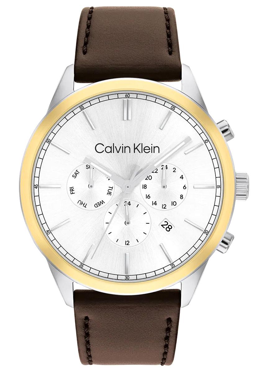 Calvin Klein CK25200381 Takvimli 44 mm Kahverengi Deri Kordon Analog Erkek Kol Saati