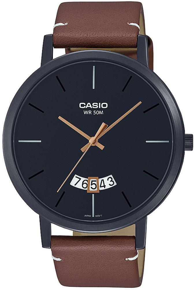 Casio MTP-B100BL-1E Takvimli 43 mm Kahverengi Deri Kordon Analog Kol Saati