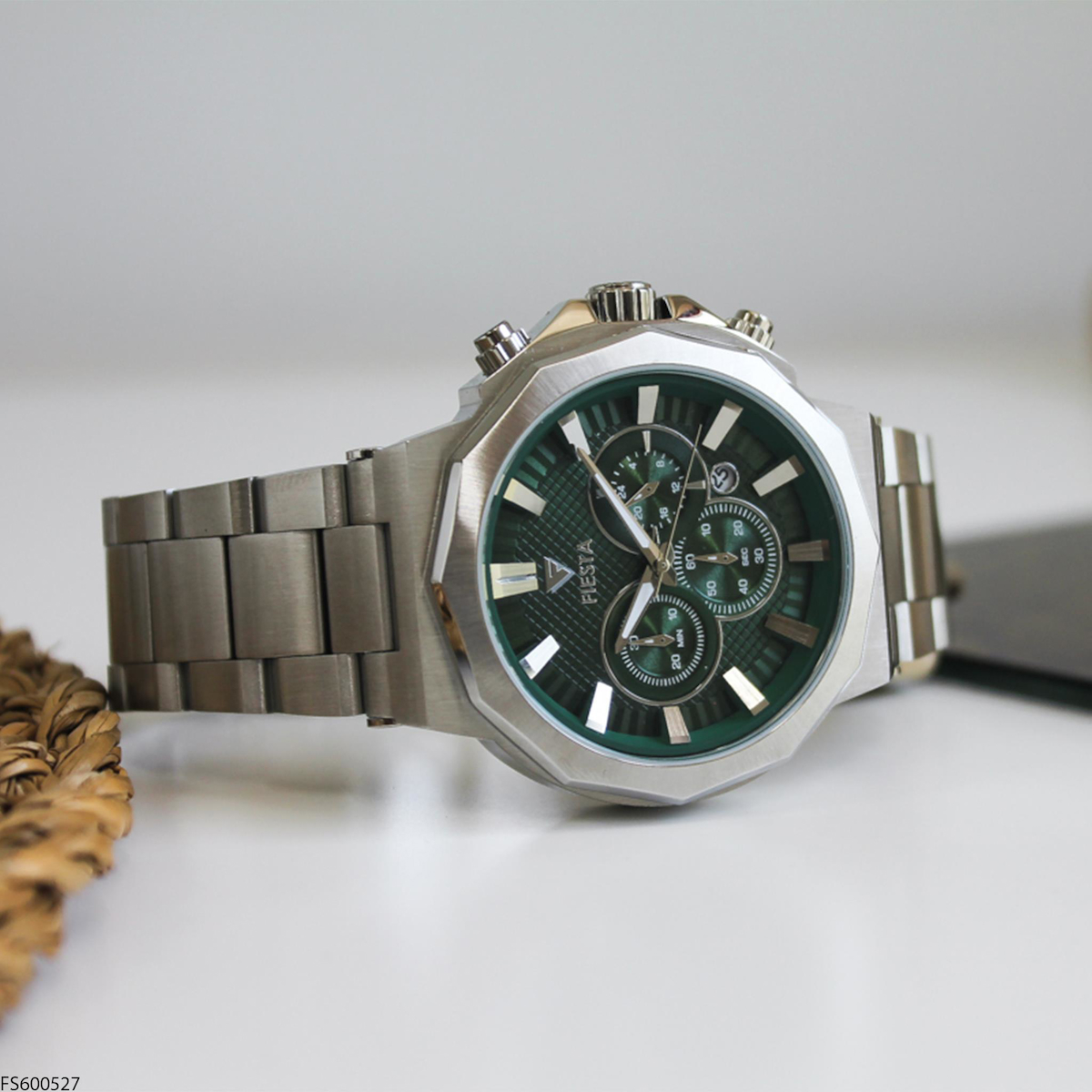 Fiesta FS600527 Takvimli 48 mm Çelik Kordon Analog Erkek Kol Saati