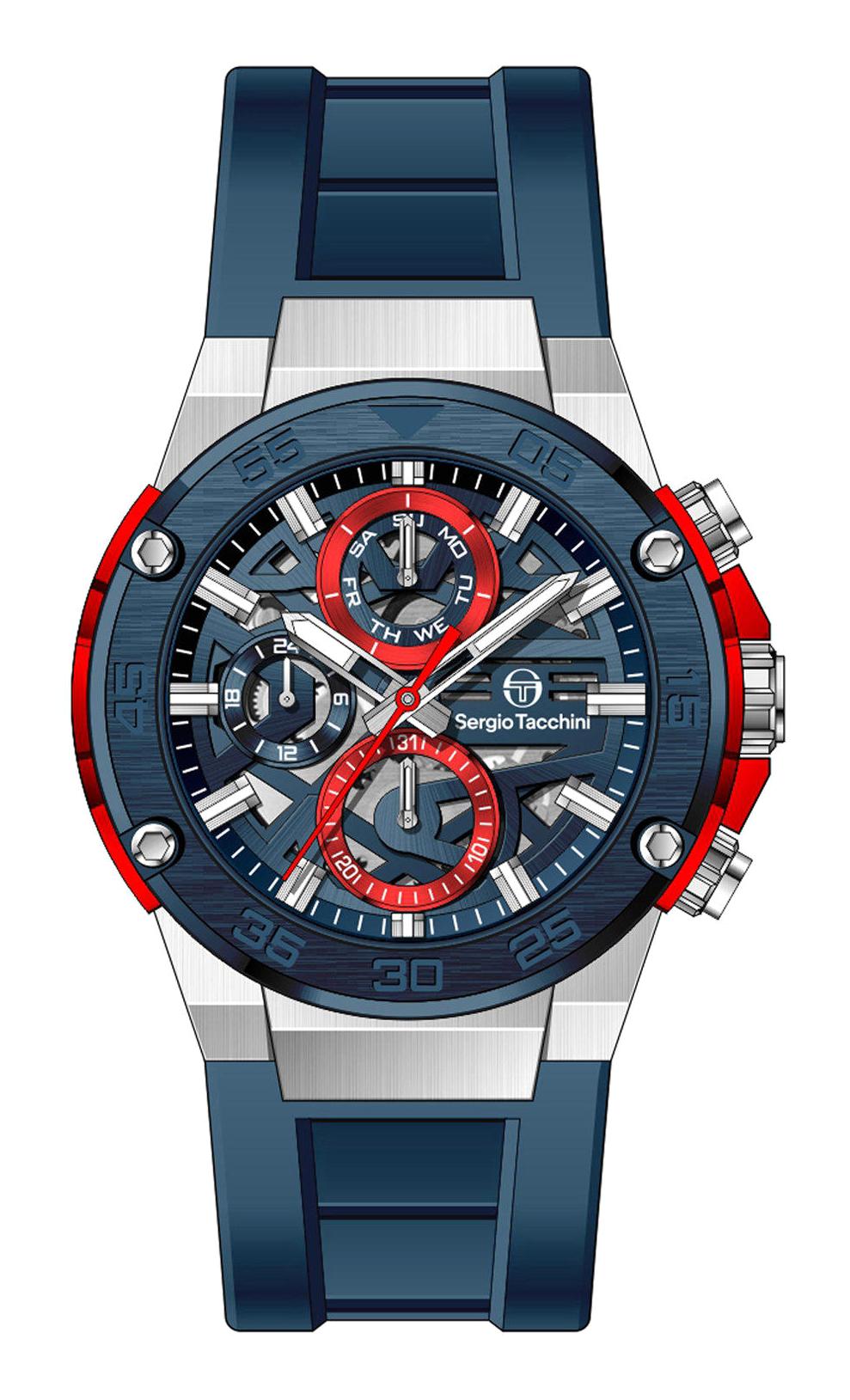 Sergio Tacchini ST.3.10006.2 Takvimli 38.5 mm Lacivert Silikon Kordon Analog Erkek Kol Saati