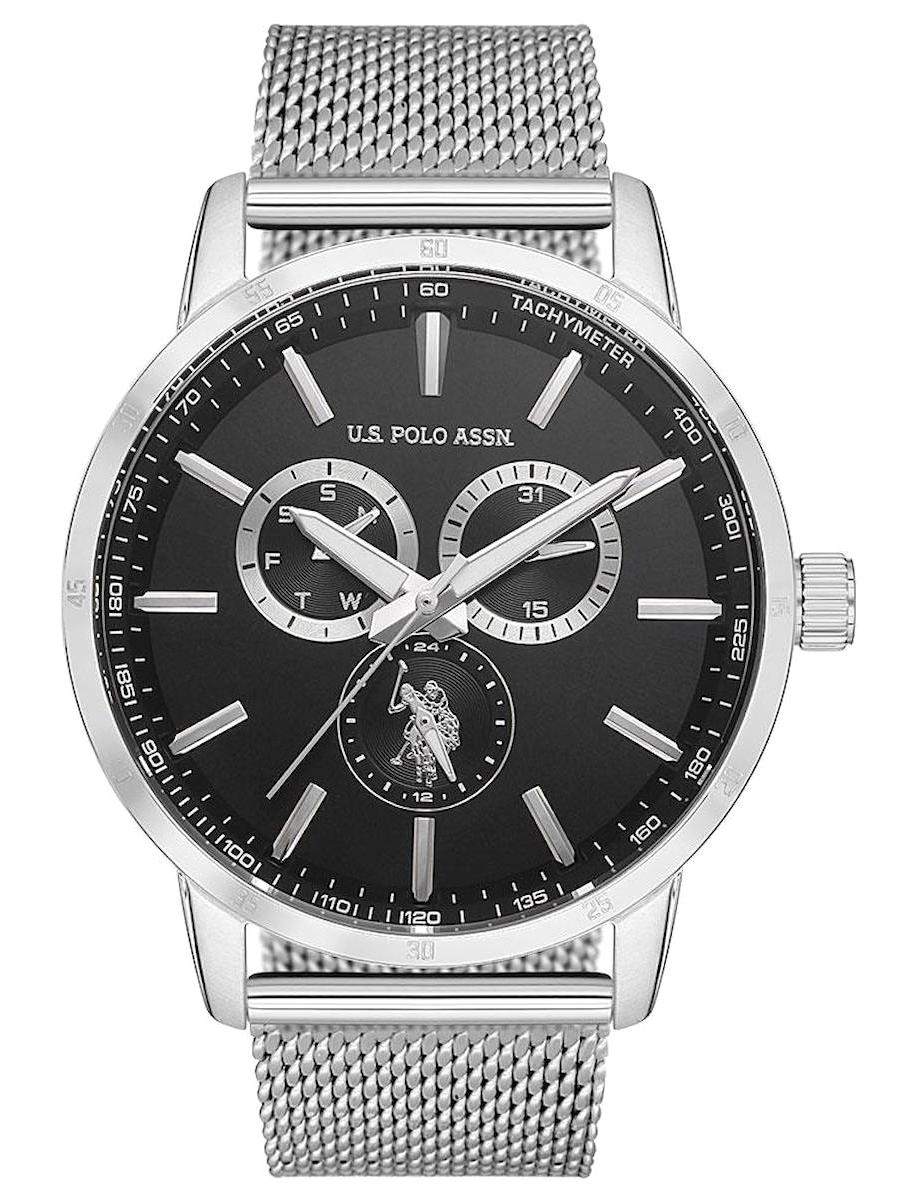 U.S. Polo Assn USPA1075-01 Takvimli 44 mm Gri Hasır Kordon Analog Erkek Kol Saati