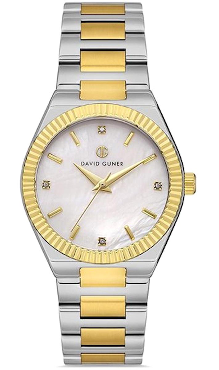 David Guner DG-8409LA-D1 Takvimli 42 mm Altın Çelik Kordon Analog Kol Saati