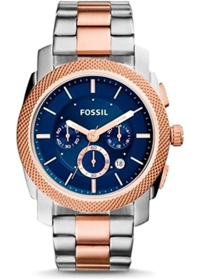 Fossil FS5037 Takvimli 45 mm Gri-Rose Gold Çelik Kordon Analog Erkek Kol Saati