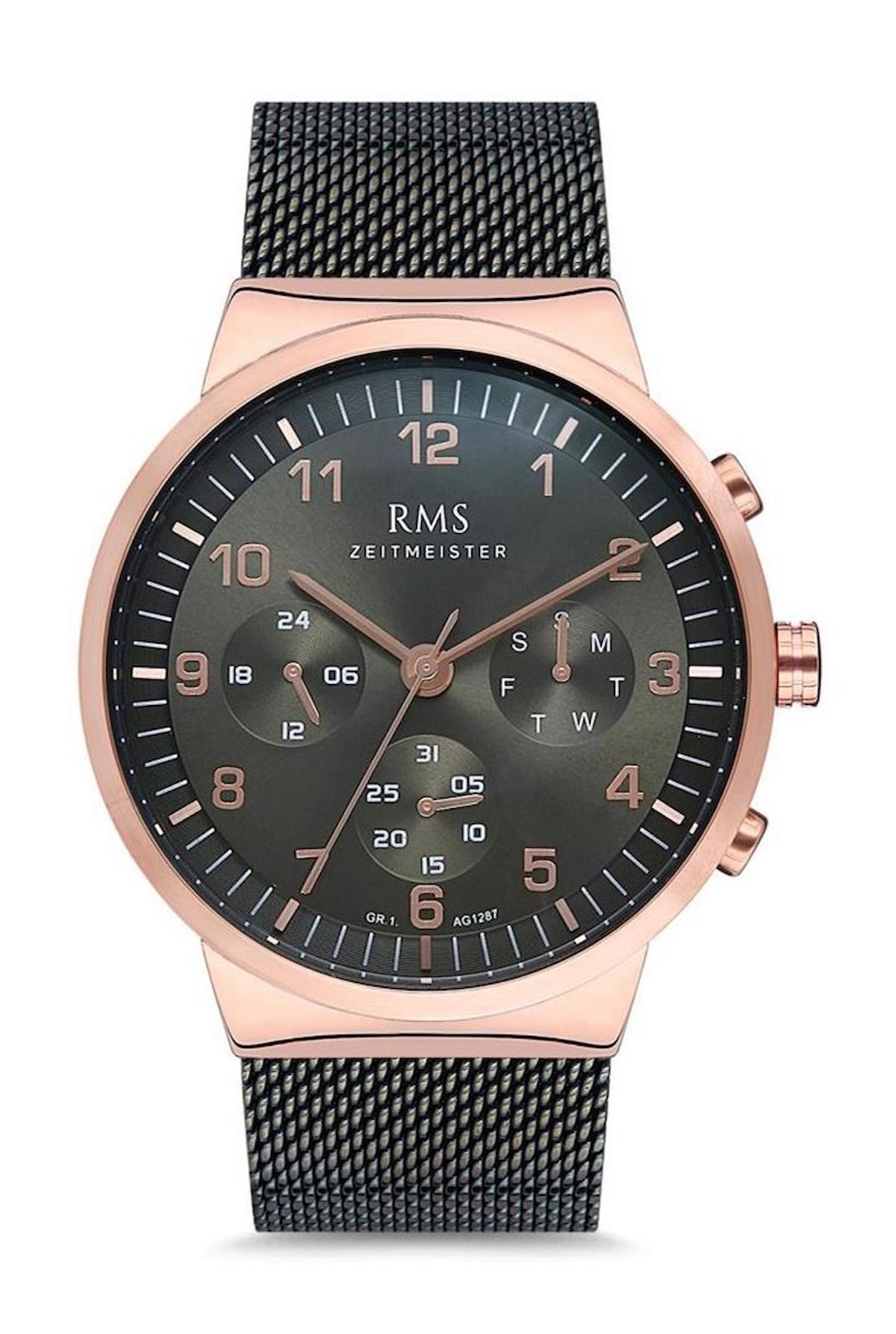 Grand Romanson GR.1.AG1287.08 Takvimli 43 mm Yeşil Hasır Kordon Analog Erkek Kol Saati