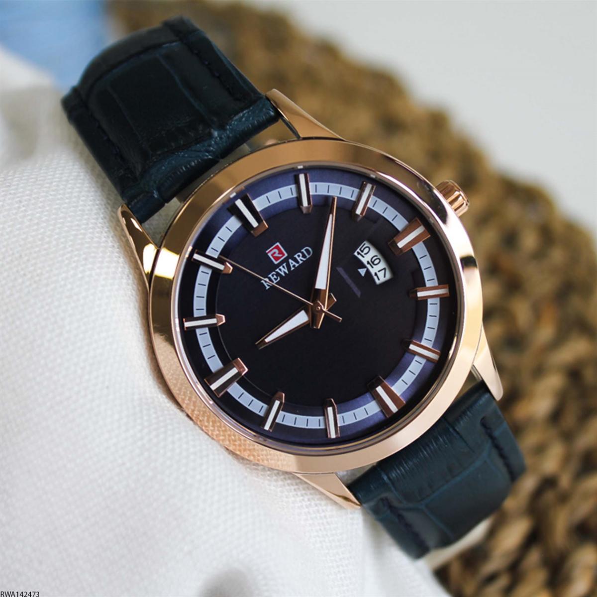 Reward RWA142473 Takvimli 43 mm Siyah Metal Kordon Analog Erkek Kol Saati