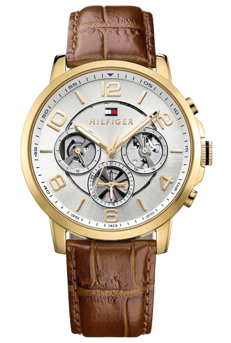 Tommy Hilfiger TH1791291 Takvimli 44 mm Kahverengi Deri Kordon Analog Erkek Kol Saati