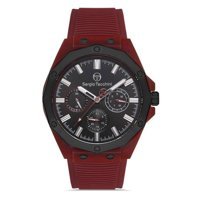 Sergio Tacchini ST.1.10196.5 Pusulalı Takvimli 45 mm Bordo Silikon Kordon Analog Erkek Kol Saati