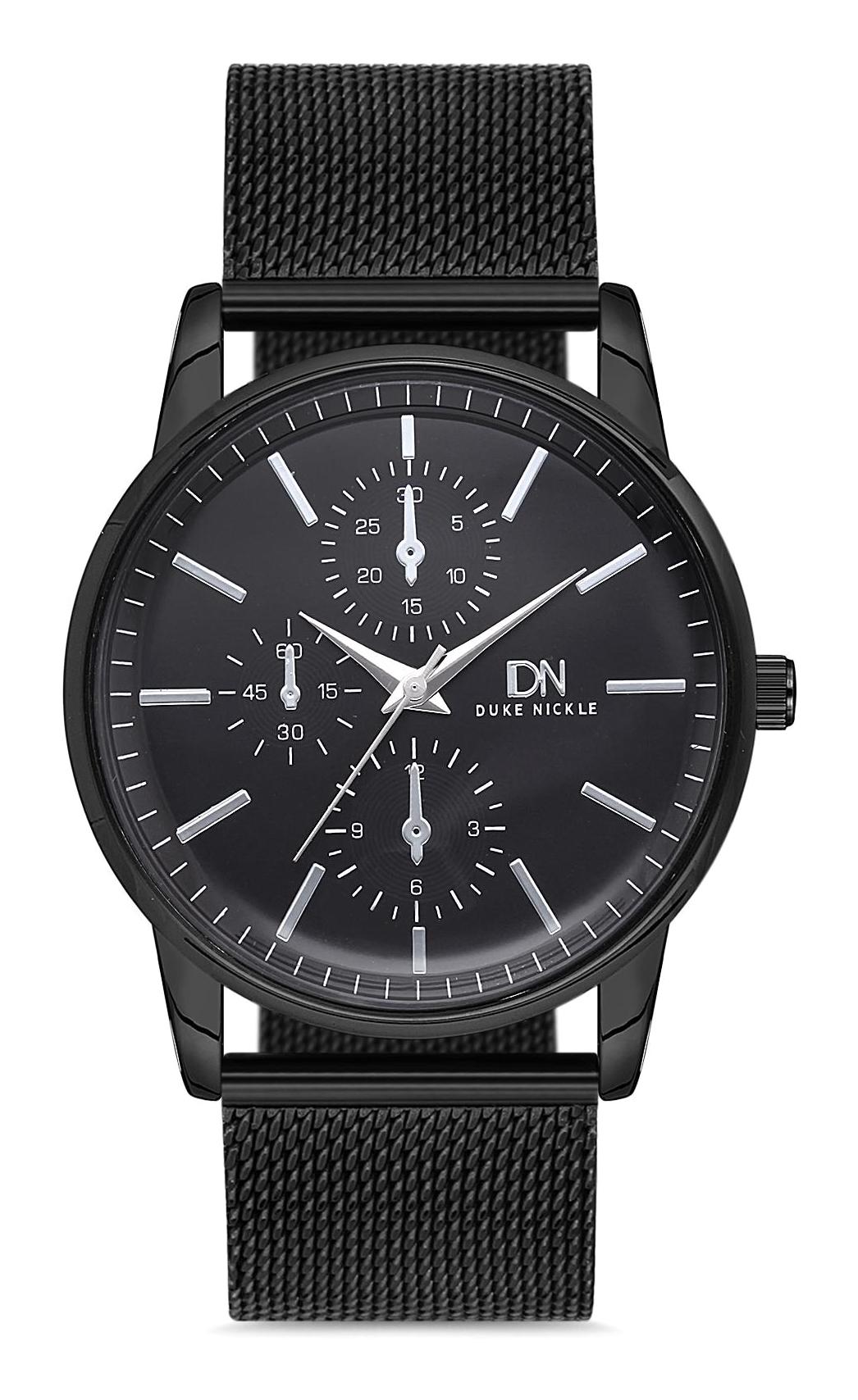 Duke Nickle VEH28019A Takvimli 42 mm Siyah Metal Kordon Analog Erkek Kol Saati